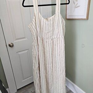 Talbots Cream and black pinstripe dress